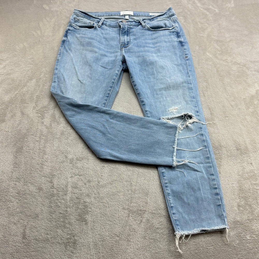 Frame Le Garcon Crop Jeans Women 27 Light Raw Hem Slim Boyfriend Streetwear Boho